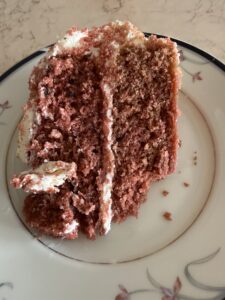 Slice of Red Velvet Cake I baked.