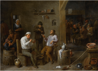 Two men drinking in a pub