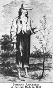 Johnny Appleseed with seedling