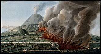 Vesuvius erupting, 18th century