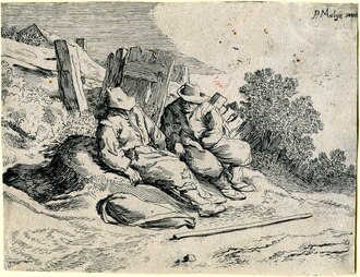 Two peasants by the road